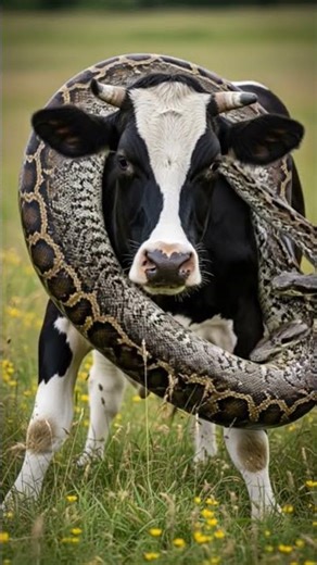 😯😵cow vs python AI video.😳. #please #like #subscribe #search