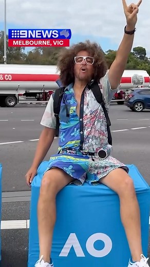 Party Rock at AO tonight! 😎🎾 Iconic American artist Redfoo has been spotted rocking out with fans at the Australian Open in Melbourne. #AO #AustralianOpen #9News | 9 News