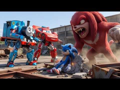 Kitten Found Abandoned Sonic! Building a Giant Thomas McQueen Robot to Defeat Evil Knuckles!