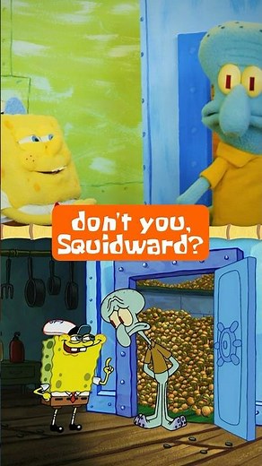 you like krabby patties don't you, squidward? 😌 w/ puppets | spongebob #shorts