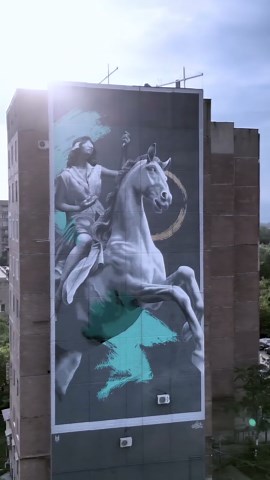 judith de leeuw on Instagram: "Medea Location: Kutaisi, Georgia Curated by Tbilisi mural fest In the myth of Medea and Jason, Medea, a powerful witch, is struck by a love potion that compels her to help Jason obtain the Golden Fleece. When Jason later abandons her for another woman, Medea’s fury drives her to kill their children. Despite her actions, Medea escapes punishment and spends her days in paradise—a surprising outcome that I interpret as a reflection on the uncontrollable nature of love