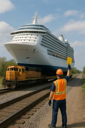 Unbelievable! Cruise Ship Transported by Train in Real Life #shorts #luxury