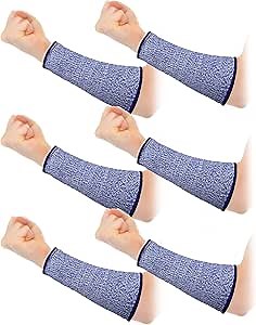 Sintege 3 Pairs Arm Protectors for Thin Skin and Bruising Cut Resistant Forearm Sleeve Level 5 Arm Burn Protection Sleeve (Royal Blue,7.9 Inch)