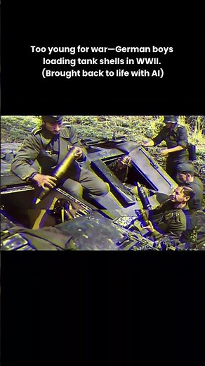 Colorized Historic WW2 Footage: Young German Soldiers Load Tank Shells – WWII #ww2 #germanarmy
