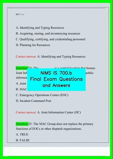 NIMS IS 700 b Final Exam Questions and Answers video
