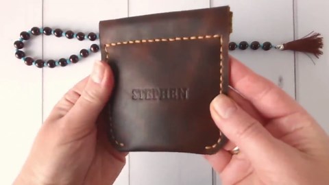Personalized Leather Rosary Pouch With Squeeze Frame Religious Gift - Etsy