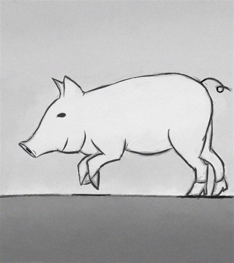 pig transforming animation test #animation #2danimation #krita #animated #horrorartist