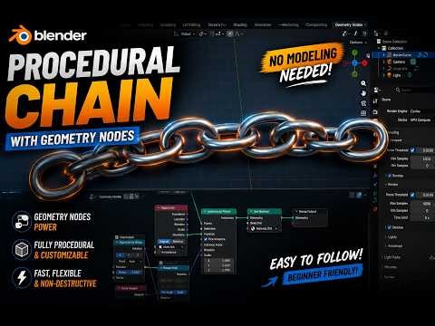 Geo nodes tutorial series part 17 | Creating procedural chain.