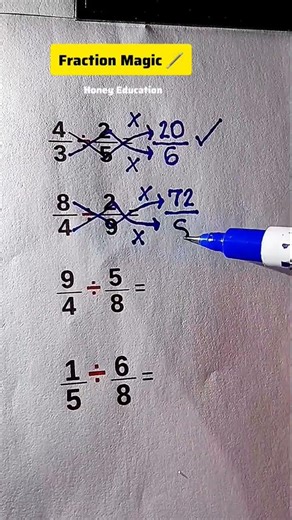 Fraction Magic 🪄 #maths #mathstricks #mathematics