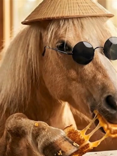 a horse eating Sandwich#ASMR #Mukbang #AIart #AnimalsEating #fypシ゚viral #HealthyEatin #CuteAnimals #MukbangASMR #animals #eating #asmr #aiasmr #asmrsounds #elephant #Tiger #chick #chiken