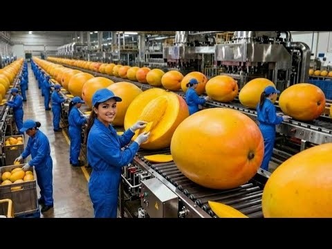 How Mango Juice Is Processed | Modern Mango Juice Factory | Agriculture Technology (Full Process)