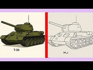 🧑‍🎨 How to Draw a T-34 Tank (Step by Step)