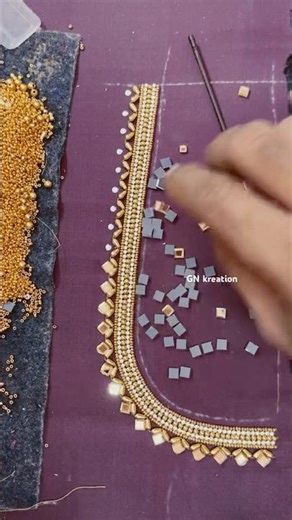 Aari Hand Work || Stone work