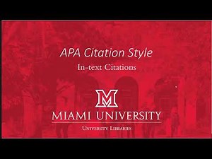 In-Text Citations in APA Citation Style