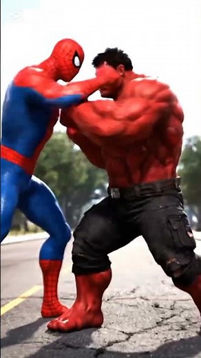 Giant Spider-Man vs Red Hulk | Epic Superhero Battle Scene. #trending#epic battle #cinematic fight