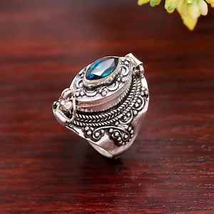 Kyanite Locket Ring : 925 Sterling Silver Compartment Ring , Bezel Setting Boho Jewelry - Etsy