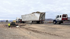 Northbound U.S. 95 reopens north of Las Vegas after tractor-trailer crash