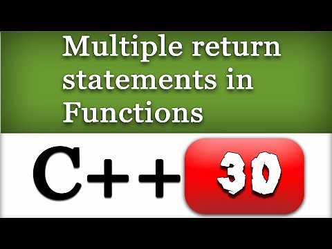 C++ Multiple Return Statements in Functions | CPP Programming Video Tutorial