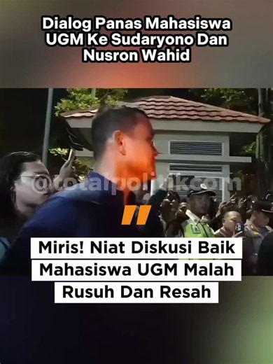 Hadehh miris banget liat mahasiswa UGM, niat baik pemerintah turun untuk diskusi dan menjawab semua kegundahan, ini malah dapat cacian dan makian, bagi seorang Maha Siaswa ini kurang elegan sih Giliran Wamentan Sudaryono dan Nusron Wahid mau ajak langsung lihat kondisi sawah di Papua yang mereka pertanyakan, ehh malah berbelit-belit sambil emosi, miris banget liatnya, kalau menurut kalian gimana nih? #mahasiswa #ugm #sudaryono #nusronwahid #tanahpapua