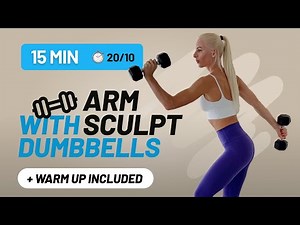 15 Min Arm Sculpt Tabata Workout with Dumbbells - Arm Workout at Home