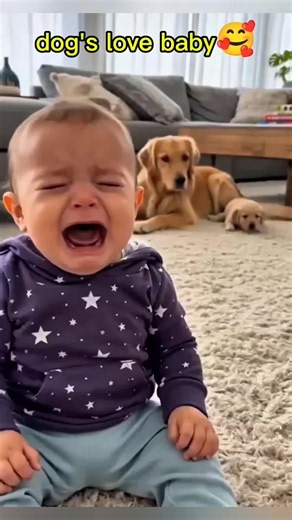 Funny and adorable moments shared by a dog and a baby. 🥰 #pet #cat #dog #animals #doglover #funnyanimals #baby #typ #foryoupage