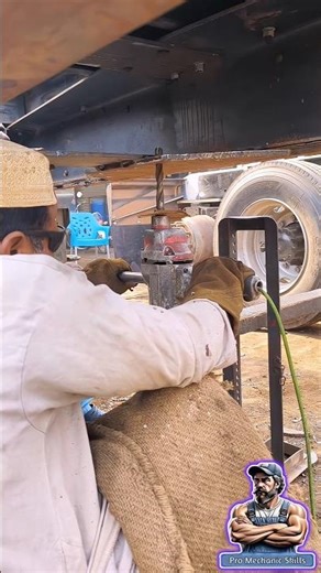 Truck Chassis Drilling / Fabrication Master Skills #shorts #mechanic #truckrepair #skills #diy #yt