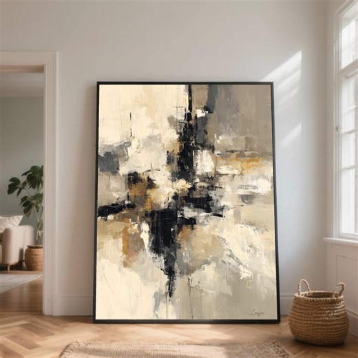 Neutral Abstract Canvas Art Print, Modern Home Decor - Etsy
