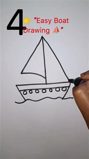 👉 Easy Sailboat Drawing 🌊 | Simple Boat Drawing Step by Step ✏️