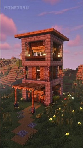 Modern Stone Tower Build 🏡| #minecraftbeauty #minecraft #minecraftbuilding #minecraftrealistic