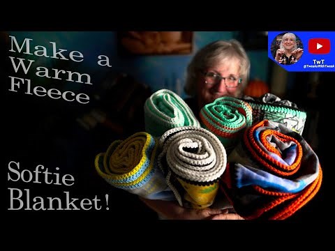 Put a pretty crochet border on a fleece blanket, crochet tutorial, diy