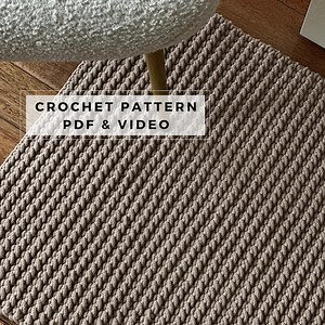 Crochet Rug PATTERN for Beginners - Modern Rectangular Rug - PDF Tutorial - Cozy Home Decor - Etsy