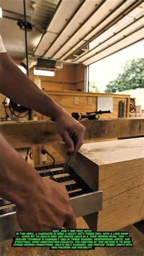 Deep Wood Drilling Technique with Power Drill | Precision Timber Work.