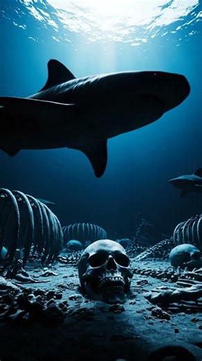 Found The Shark Graveyard at 10,984m Mariana Trench 💀🦈 #Shorts