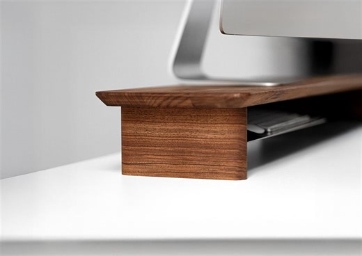 Monitor Stand With Storage, Desk Monitor Riser, Wooden Monitor Shelf With Optional Tray, Walnut Desk Shelf - Etsy UK