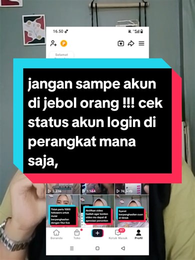 awas akun di jebol orang,cek status akun mu login di perangkat mana saja #tutorial #cara #tips #edukasitiktok #murtisari30