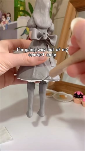 Polymer clay figurines 🍃 on Instagram: "ALICE PART 2 • This is what I get for making a LORGE head😔I almost gave up with the hair, why did everything look so ugly lmao!! I hope you guys are liking it so far tho, I’m learning a lot with the clothing!! • • • • • • • • • • Tags #polymerclayartist #polymerclay #polymerclaycreations #clayart #alice #alicegame #alicemadnessreturns #madnessreturns #alicemadness #handmadefigure #clayfigure #polymerclayfigurine #clayprocess #artprocess #explore #explore