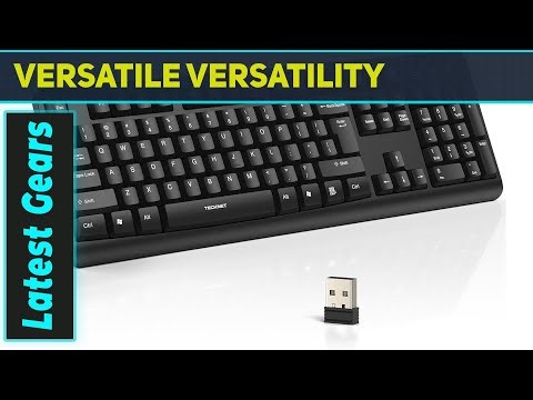`TECKNET Wireless Keyboard Best Silent Full-Size Ergonomic USB Keyboard