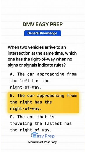 DMV Right-of-Way | QUICK TIP for Uncontrolled Intersections