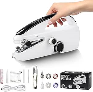 Cordless Handheld Sewing Machine – Portable Sewing Machine for Quick Repairs, Mini Pocket Stitching Machine, Handheld Sewer for Home & Travel