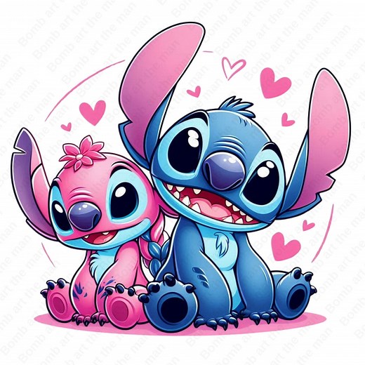 Stitch and Angel Clipart, Stitch and Angel Png, Transparent Design, Instant Download - Etsy