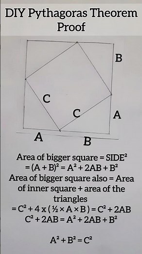 How to prove the Pythagoras theorem! DIY Proof! #shorts