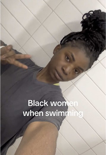 the less chlorine in the hair the betterrrrr #swimmin #blackwomenoftiktok #smallcontentcreator #blackwomen #cityofcalgary