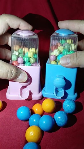 ORANGE BLUE MINI GUMBALL CANDY SQUARE MACHINE DISPENSER #shorts