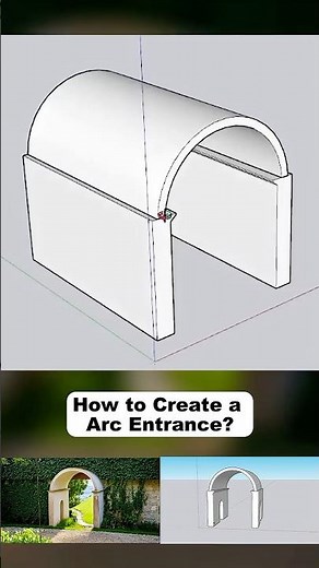 How to Model a Roman Arch Entrance Using SketchUp's Arc Tool #sketchup #rerenderai #3dmodeling