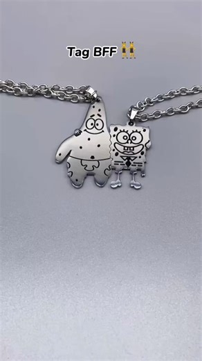 Matching gifts for 2! 💕 Cute Cartoon Character Necklaces, Best Friend Gifts #bff #jewelry #gift