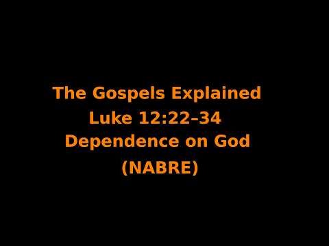 The Gospels Explained - Luke 12:22-34 - Dependence on God - (NABRE)