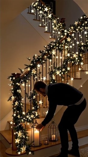 Magical Christmas Staircase Lighting Timelapse