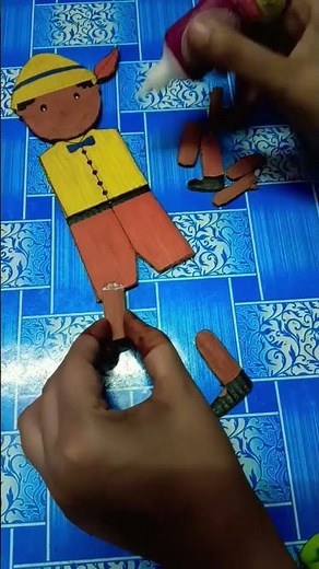 Pinocchio puppet with cardboard💓⭐#diy #cardboard #puppet #pinocchio #craft