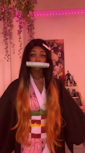 These contacts lowkey hurt 😀 #nezuko #nezukochan #nezukokamado #nezukocosplay #demonslayer #demonslayercosplay #cosplay #kimetsunoyaiba