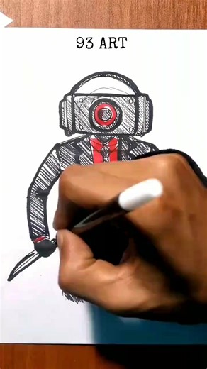 Speed Drawing StickMan Black Speakerman Tutorial